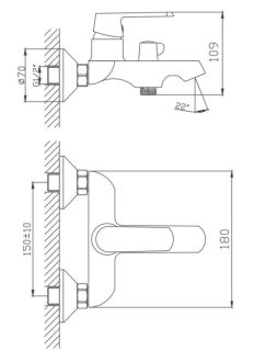 Смеситель для ванны Haiba HB60804 белый